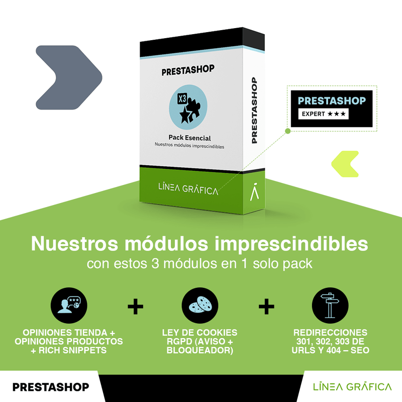 PACK Prestashop Esencial – Nuestros Módulos Imprescindibles – 3 módulos