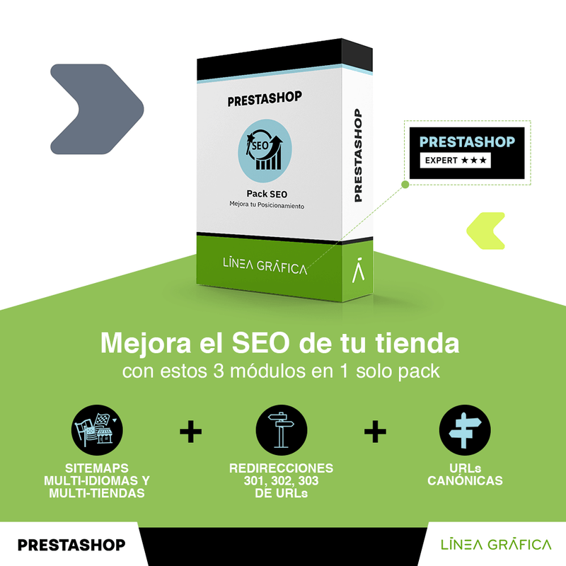 PACK Prestashop SEO – Mejora tu Posicionamiento – 3 Módulos