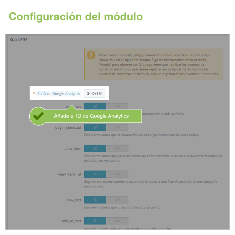 Módulo Prestashop – Google Analytics 4
