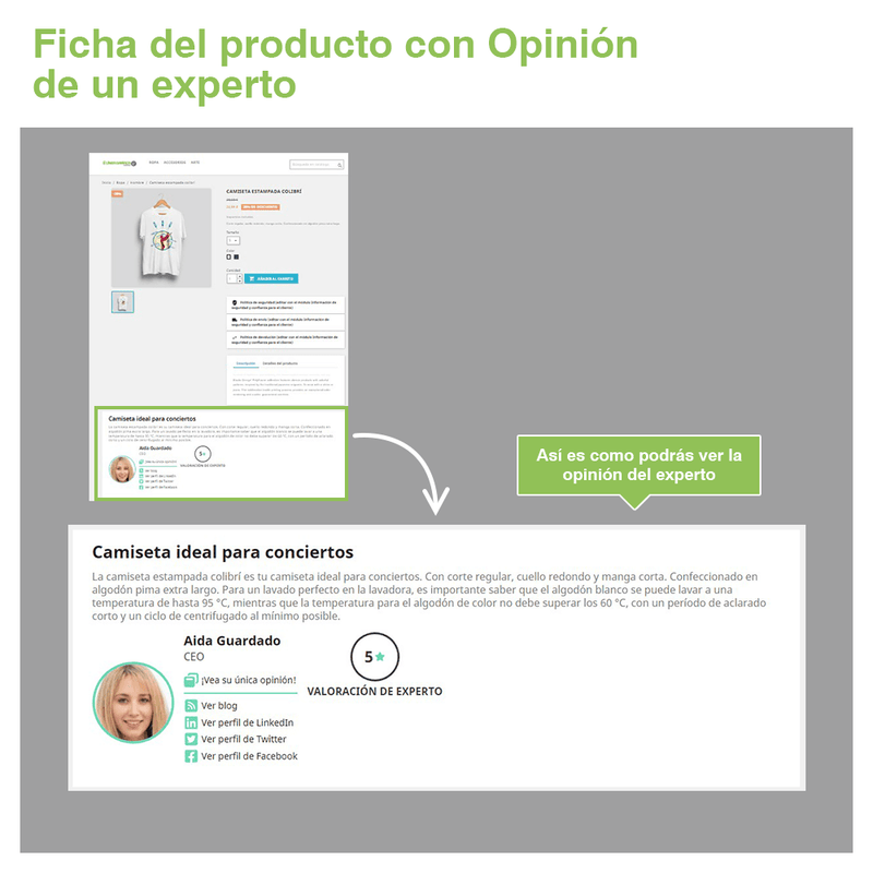 Módulo Prestashop – Opiniones de expertos en fichas de producto (E-A-T)