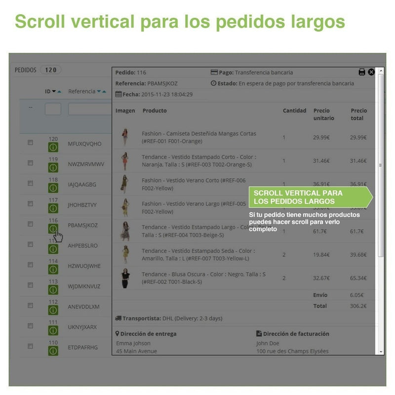 Módulo Prestashop Acceso Rápido a los Detalles de Pedido