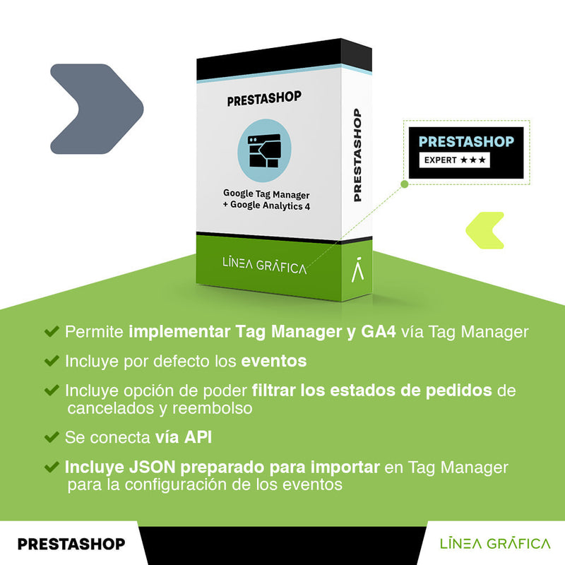 Módulo Prestashop Google Tag Manager + Google Analytics 4 - PRO